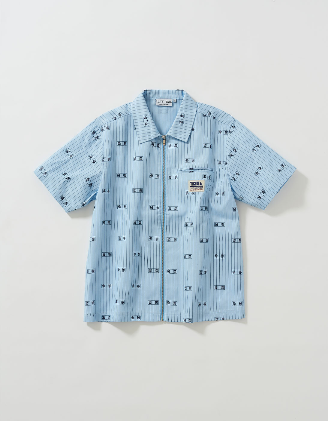 TORAICHI ZIP WORK SHIRT 1809-126 LIGHT BLUE (BlackEyePatch & TORAICHI Collaboration)