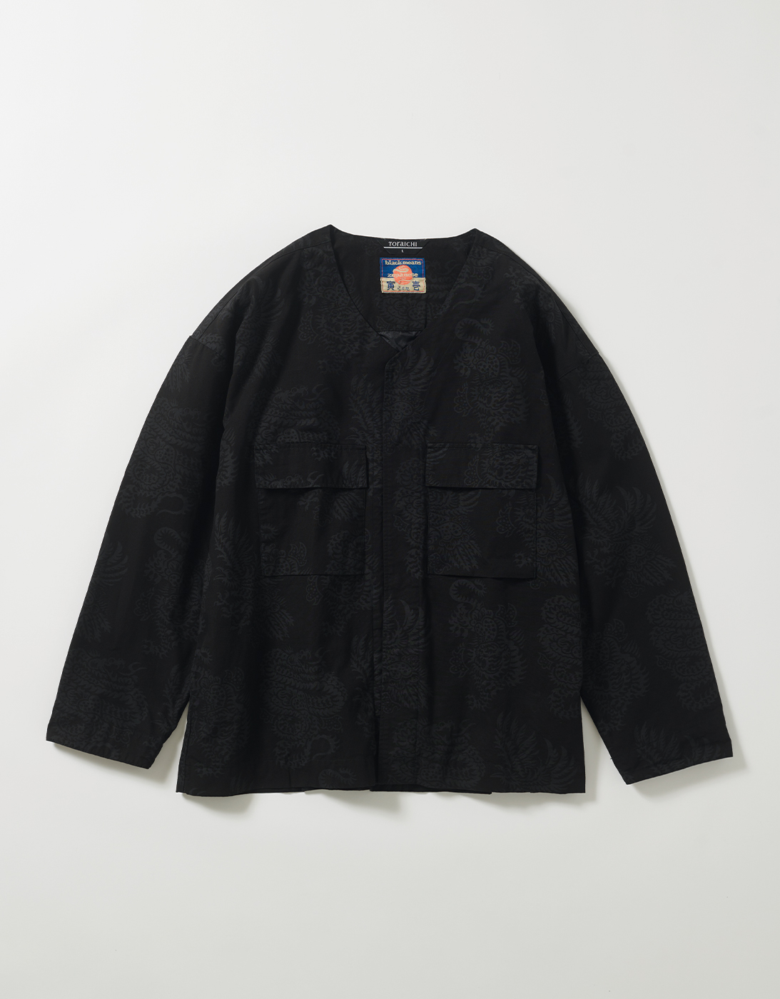 TZB KOIKUCHI SHIRTS JACKET 1813-630 BLACK x C-GREY